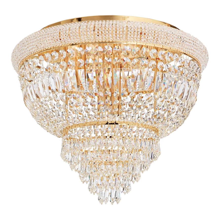 Ideal Lux - Kristall-Deckenleuchte DUBAI 6xE14/28W/230V d 52 cm golden