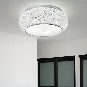 Ideal Lux - Kristall-Deckenleuchte PASHA 10xE14/40W/230V d 55 glänzendes Chrom