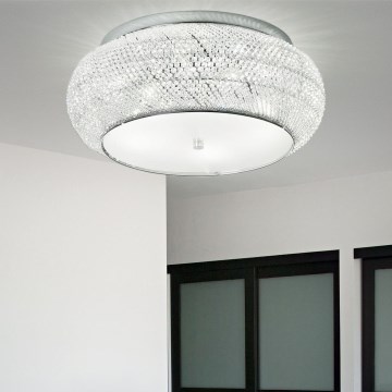 Ideal Lux - Kristall-Deckenleuchte PASHA 14xE14/40W/230V d 65 glänzendes Chrom