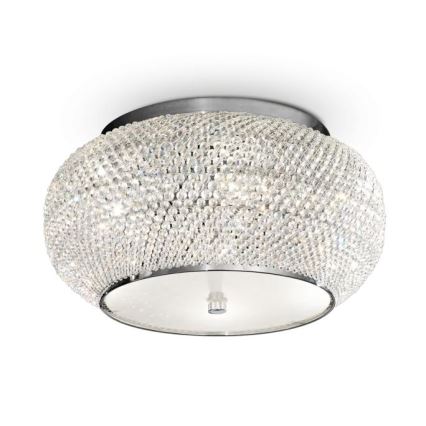 Ideal Lux - Kristall-Deckenleuchte PASHA 6xE14/40W/230V d 40 cm glänzendes Chrom
