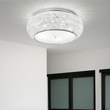 Ideal Lux - Kristall-Deckenleuchte PASHA 6xE14/40W/230V d 40 cm glänzendes Chrom