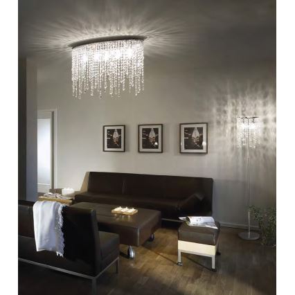 Ideal Lux - Kristall-Deckenleuchte RAIN 3xE14/40W/230V glänzender Chrom