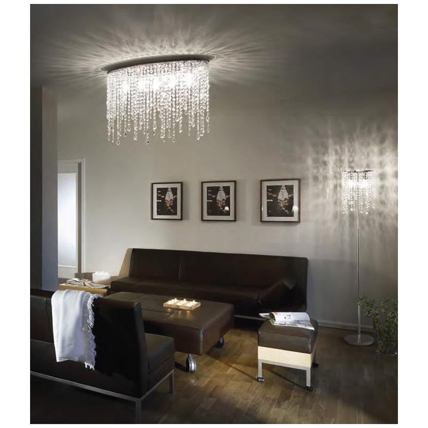 Ideal Lux - Kristall-Deckenleuchte RAIN 3xE14/40W/230V glänzender Chrom