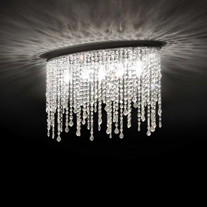 Ideal Lux - Kristall-Deckenleuchte RAIN 3xE14/40W/230V glänzender Chrom