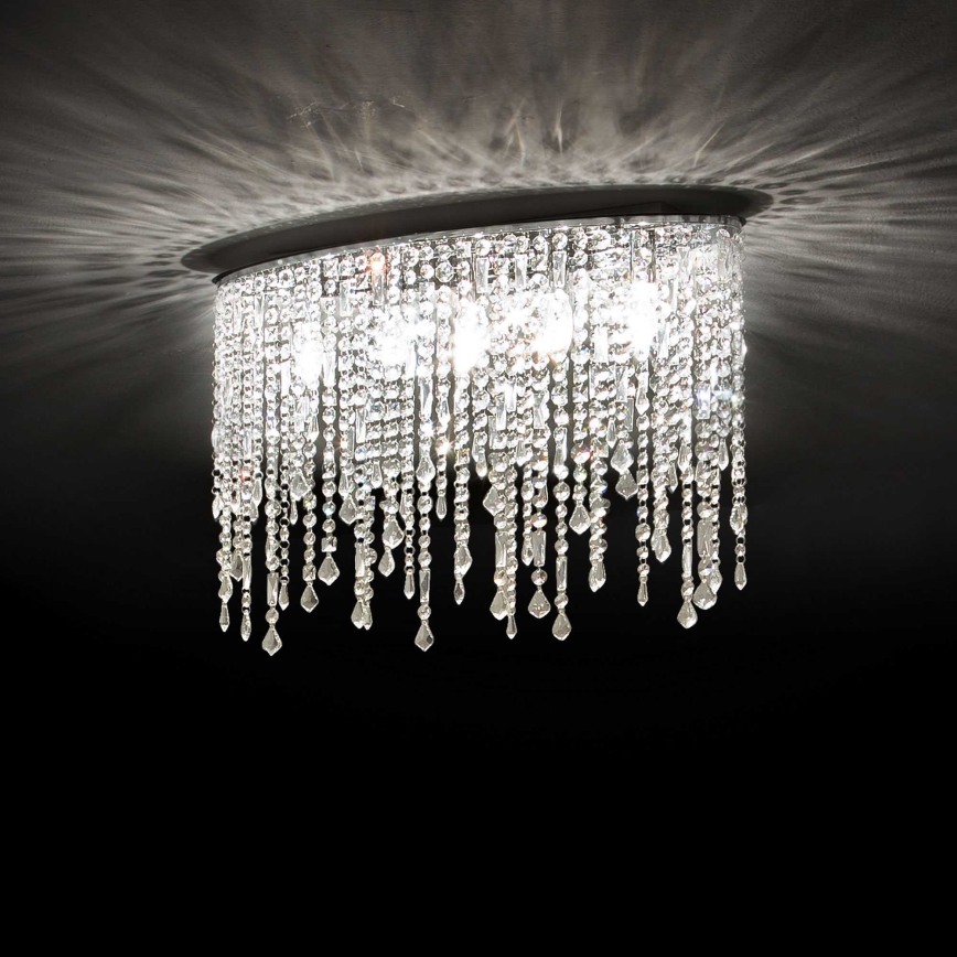 Ideal Lux - Kristall-Deckenleuchte RAIN 3xE14/40W/230V glänzender Chrom