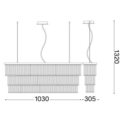 Ideal Lux - Kristall-Hängeleuchte an Aufhängung MARTINEZ 8xE14/40W/230V glänzendes Chrom