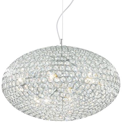 Ideal Lux - Kristall-Hängeleuchte ORION 12xE14/40W/230V d 60 cm silbern