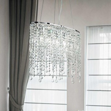 Ideal Lux - Kristall-Hängeleuchte RAIN 5xE14/40W/230V klar