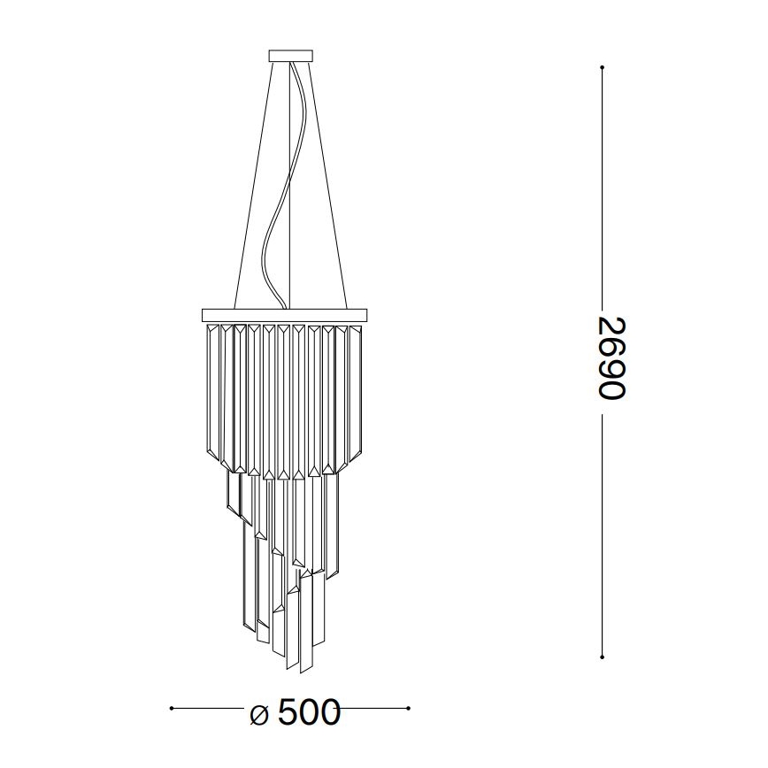 Ideal Lux - Kristall-Kronleuchter an Aufhängung CARLTON 12xE14/40W/230V d 50 cm glänzendes Chrom