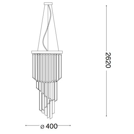 Ideal Lux - Kristall-Kronleuchter an Aufhängung CARLTON 8xE14/40W/230V d 40 cm glänzendes Chrom