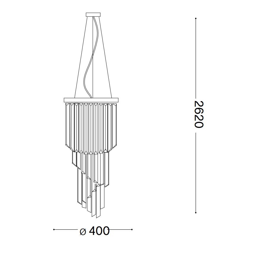 Ideal Lux - Kristall-Kronleuchter an Aufhängung CARLTON 8xE14/40W/230V d 40 cm glänzendes Chrom