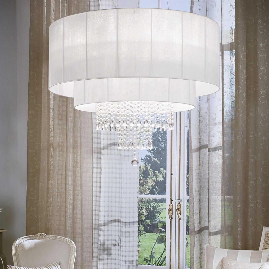 Ideal Lux - Kristall-Kronleuchter an Aufhängung OPERA 10xE27/60W/230V d 90 cm weiß