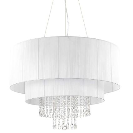 Ideal Lux - Kristall-Kronleuchter an Aufhängung OPERA 10xE27/60W/230V d 90 cm weiß