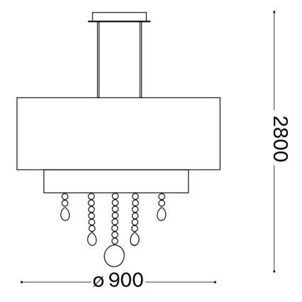 Ideal Lux - Kristall-Kronleuchter an Aufhängung OPERA 10xE27/60W/230V d 90 cm weiß