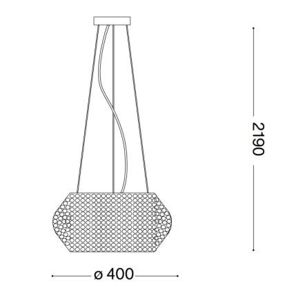 Ideal Lux - Kristall-Kronleuchter an Aufhängung PASHA 6xE14/40W/230V d 40 cm glänzendes Chrom