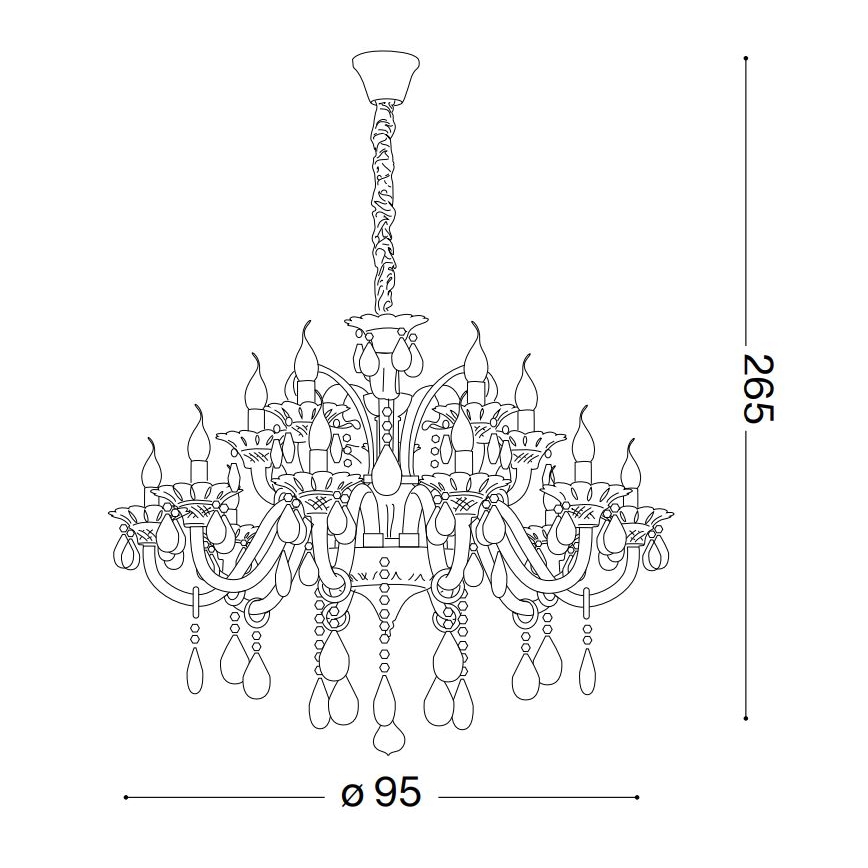 Ideal Lux - Kristall-Kronleuchter an Kette COLOSSAL 15xE14/40W/230V d 95 cm cremefarben/glänzendes Chrom