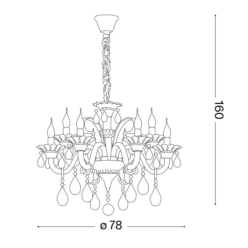 Ideal Lux - Kristall-Kronleuchter an Kette COLOSSAL 8xE14/40W/230V d 78 cm glänzendes Chrom