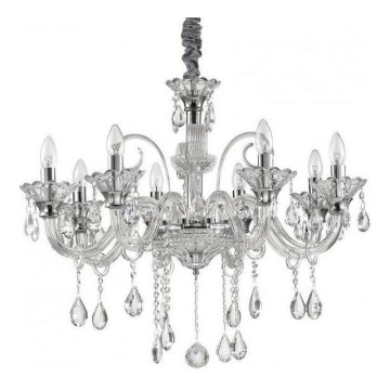 Ideal Lux - Kristall-Kronleuchter an Kette COLOSSAL 8xE14/40W/230V d 78 cm glänzendes Chrom