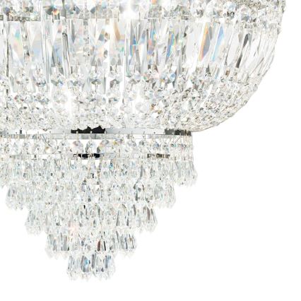 Ideal Lux - Kristall-Kronleuchter an Kette DUBAI 10xE14/28W/230V d 52 cm glänzendes Chrom