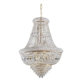 Ideal Lux - Kristall-Kronleuchter an Kette DUBAI 24xE14/28W/230V d 80 cm golden