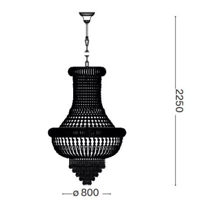 Ideal Lux - Kristall-Kronleuchter an Kette DUBAI 24xE14/28W/230V d 80 cm golden