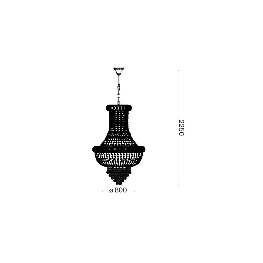 Ideal Lux - Kristall-Kronleuchter an Kette DUBAI 24xE14/28W/230V d 80 cm golden