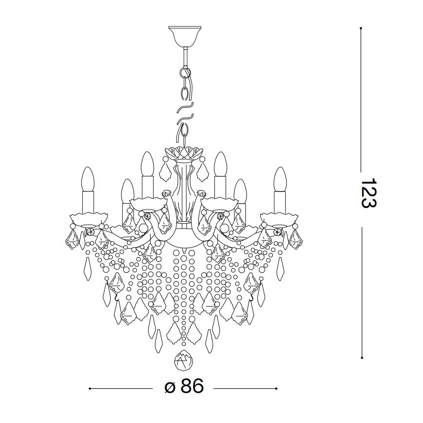 Ideal Lux - Kristall-Kronleuchter an Kette FLORIAN 18xE14/40W/230V d 86 cm klar