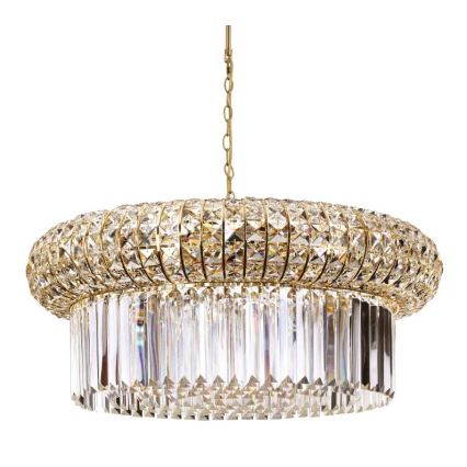 Ideal Lux - Kristall-Kronleuchter an Kette NABUCCO 16xE14/40W/230V d 70 cm golden