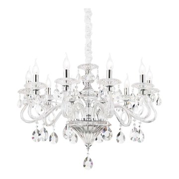 Ideal Lux - Kristall-Kronleuchter an Kette NEGRESCO 10xE14/28W/230V d 85 cm klar