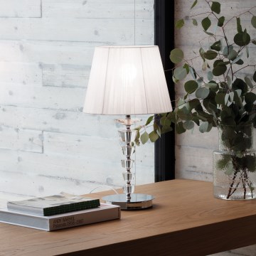 Ideal Lux - Kristall-Tischlampe PEGASO 1xE27/60W/230V glänzender Chrom