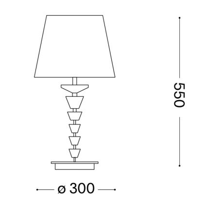Ideal Lux - Kristall-Tischlampe PEGASO 1xE27/60W/230V glänzender Chrom