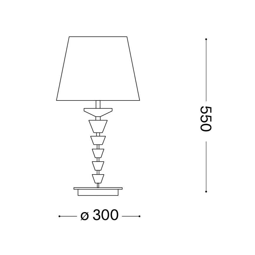 Ideal Lux - Kristall-Tischlampe PEGASO 1xE27/60W/230V glänzender Chrom
