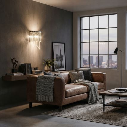 Ideal Lux - Kristall-Wandleuchte CARLTON 3xE14/40W/230V glänzendes Chrom