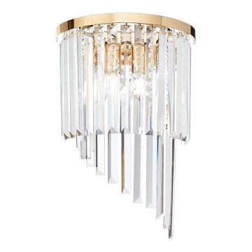 Ideal Lux - Kristall-Wandleuchte CARLTON 3xE14/40W/230V golden