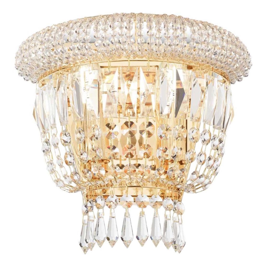 Ideal Lux - Kristall-Wandleuchte DUBAI 2xE14/28W/230V golden