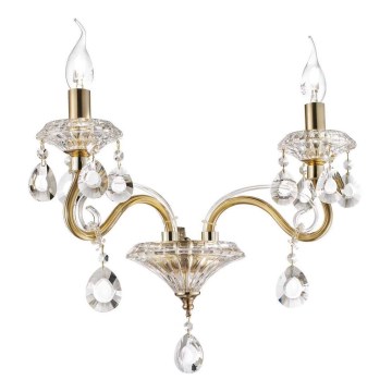 Ideal Lux - Kristall-Wandleuchte NEGRESCO 2xE14/28W/230V golden