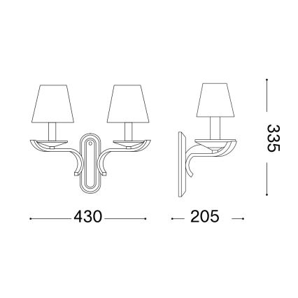 Ideal Lux - Kristall-Wandleuchte PEGASO 2xE14/28W/230V golden