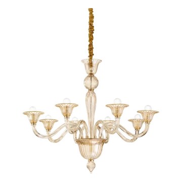 Ideal Lux - Kronleuchter an Kette BRIGITTA 8xE14/40W/230V d 89 cm Messing