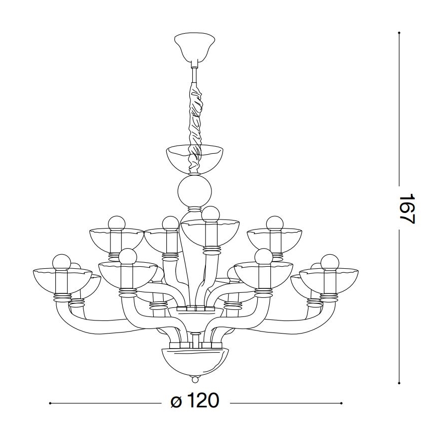 Ideal Lux - Kronleuchter an Kette CASANOVA 16xE14/40W/230V d 120 cm klar