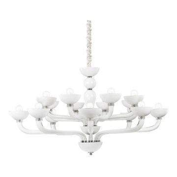 Ideal Lux - Kronleuchter an Kette CASANOVA 16xE14/40W/230V d 120 cm weiß