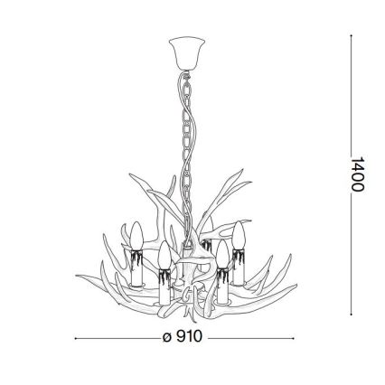 Ideal Lux - Kronleuchter an Kette CHALET 8×E14/40W/230V