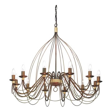 Ideal Lux - Kronleuchter an Kette CORTE 12xE14/40W/230V d 95 cm kupfern