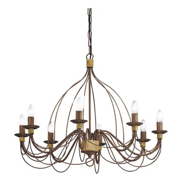 Ideal Lux - Kronleuchter an Kette CORTE 8xE14/40W/230V d 80 cm kupfern