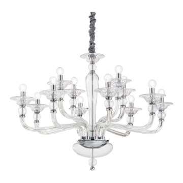 Ideal Lux - Kronleuchter an Kette DANIELI 12xE14/40W/230V d 94 cm klar