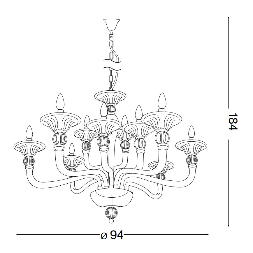 Ideal Lux - Kronleuchter an Kette DANIELI 12xE14/40W/230V d 94 cm klar