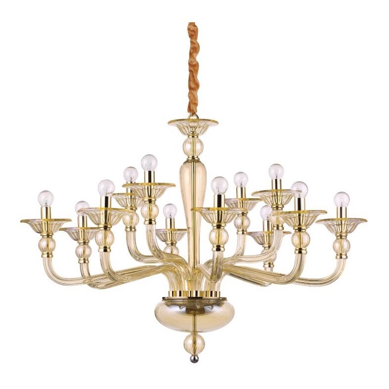 Ideal Lux - Kronleuchter an Kette DANIELI 12xE14/40W/230V d 94 cm Messing