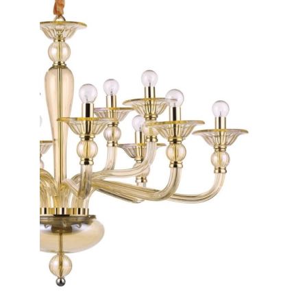 Ideal Lux - Kronleuchter an Kette DANIELI 12xE14/40W/230V d 94 cm Messing