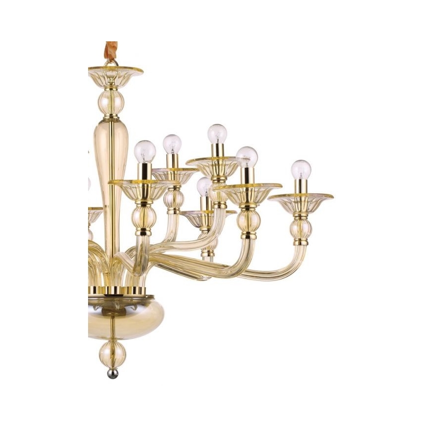 Ideal Lux - Kronleuchter an Kette DANIELI 12xE14/40W/230V d 94 cm Messing