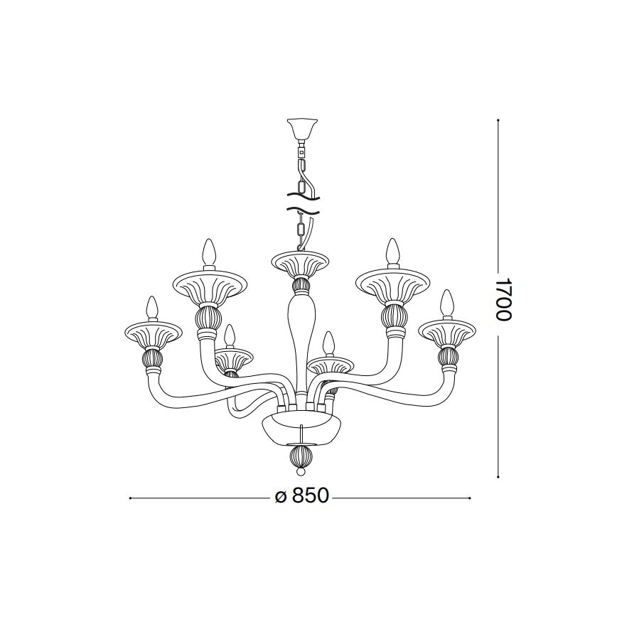 Ideal Lux - Kronleuchter an Kette DANIELI 6xE14/40W/230V d 85 cm Messing