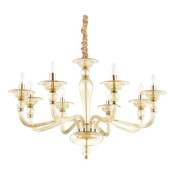 Ideal Lux - Kronleuchter an Kette DANIELI 8xE14/40W/230V d 85 cm Messing